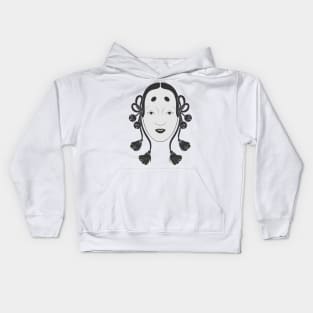 Japanese Noh Mask Kids Hoodie